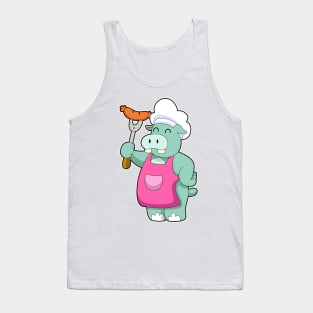 Hippo as Cook with Sausage Tank Top